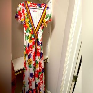 Vibrant flower wrap dress from Lily’s kloset!